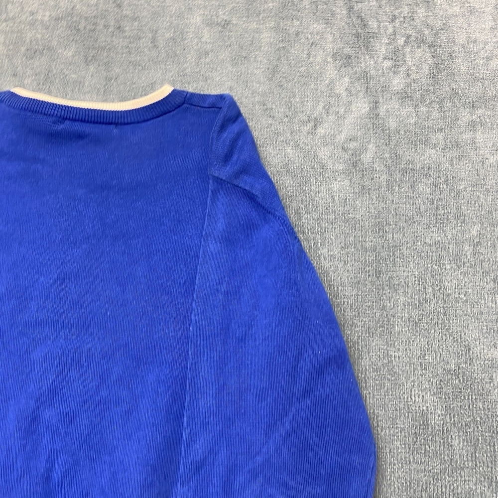 Talbots Sweater Mens Small Blue Knit Cotton Relaxed Fit Crew Neck Retro Outdoor - Picture 12 of 13